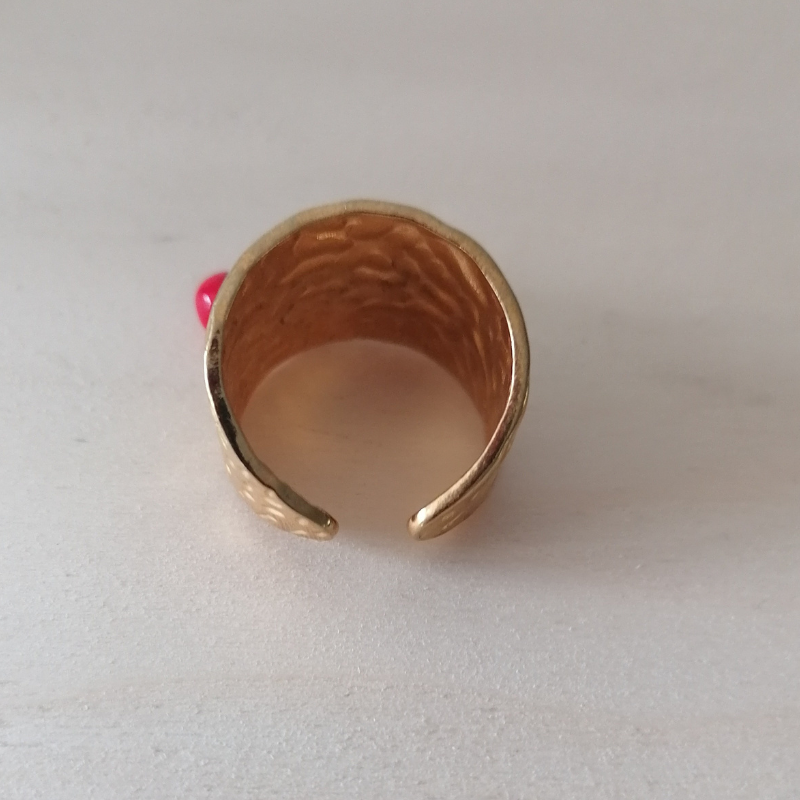 Bague cerise en acier inoxydable