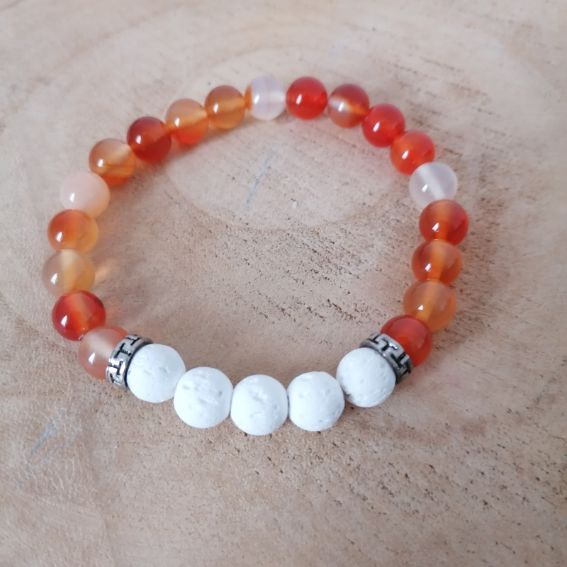 bracelet diffuseur huile essentielle cornaline