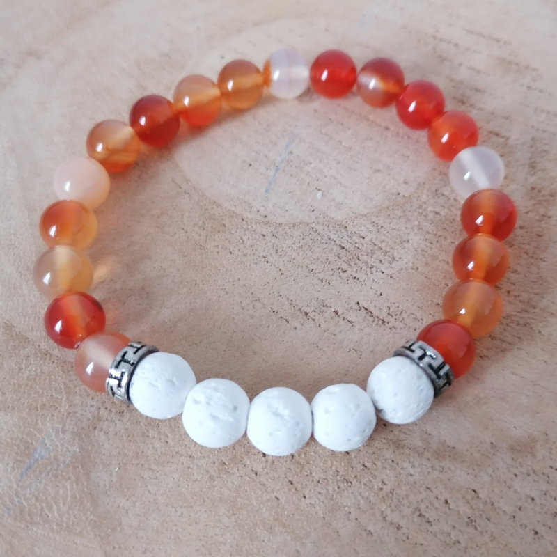 bracelet diffuseur huile essentielle cornaline